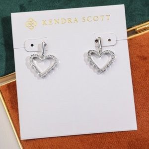 Kendra Scott Sophee Heart Silver Drop Earrings